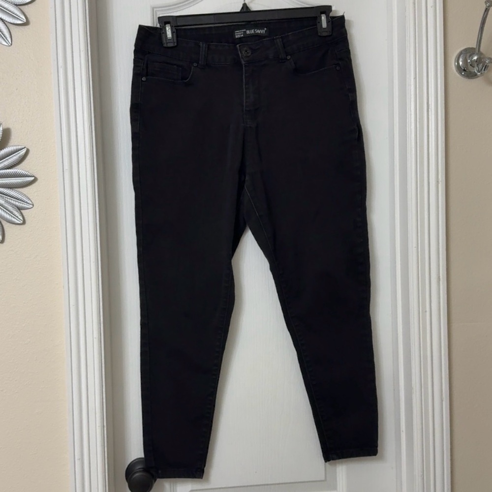 Blue Savvy black skinny jeans size 14